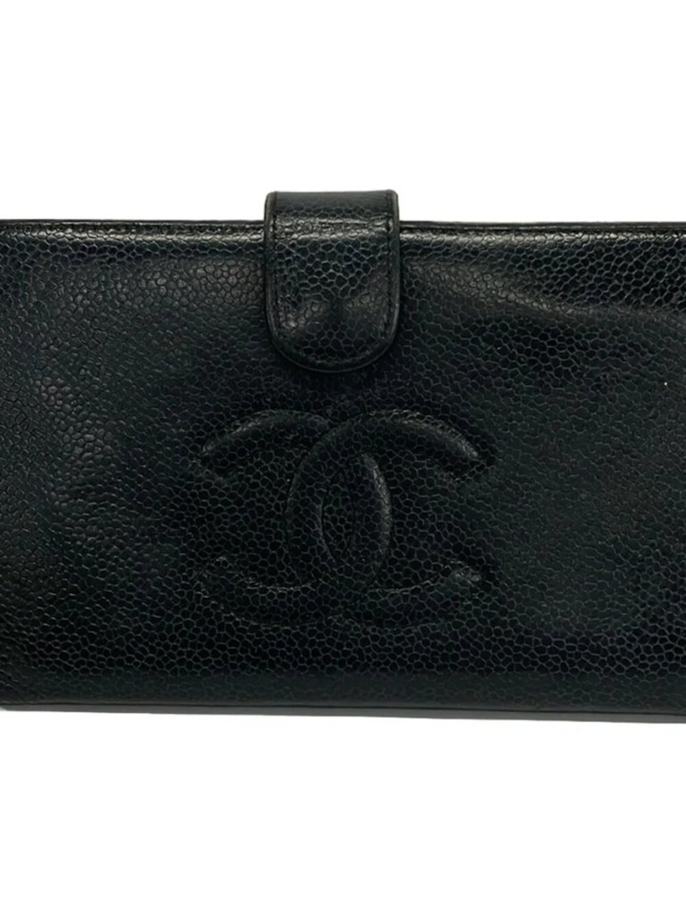 CHANEL Black Calfskin Long Wallet